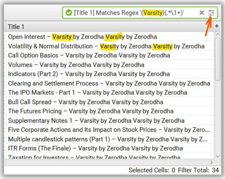 Finding duplicate words in all the titles of a website