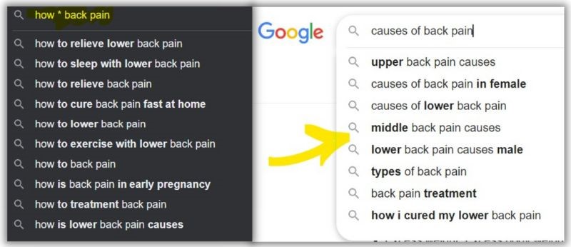 Google autosuggest search bar feature