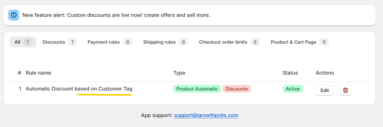 image Automatic Discount based on Customer Tag