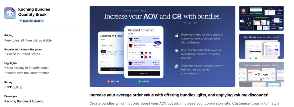 Kaching Bundle Quantity Breaks