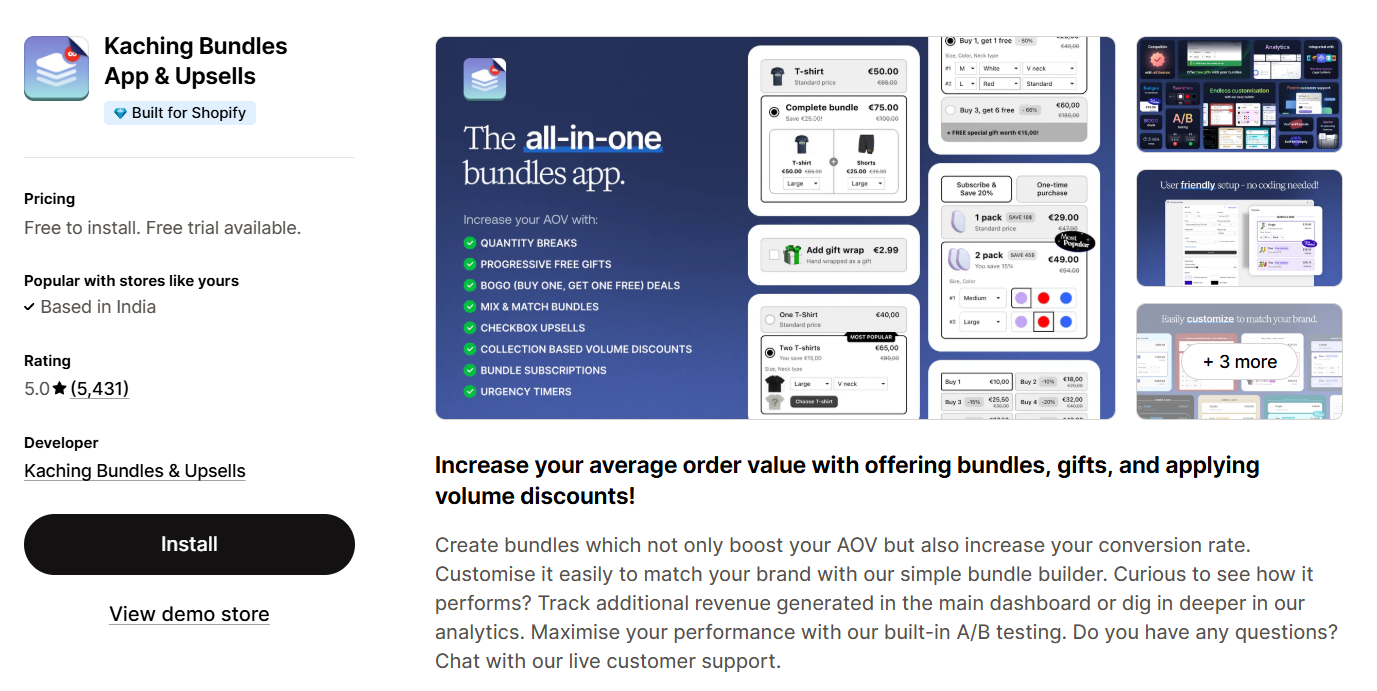 Kaching Bundles App & Upsells Kaching Bundles App & Upsells App