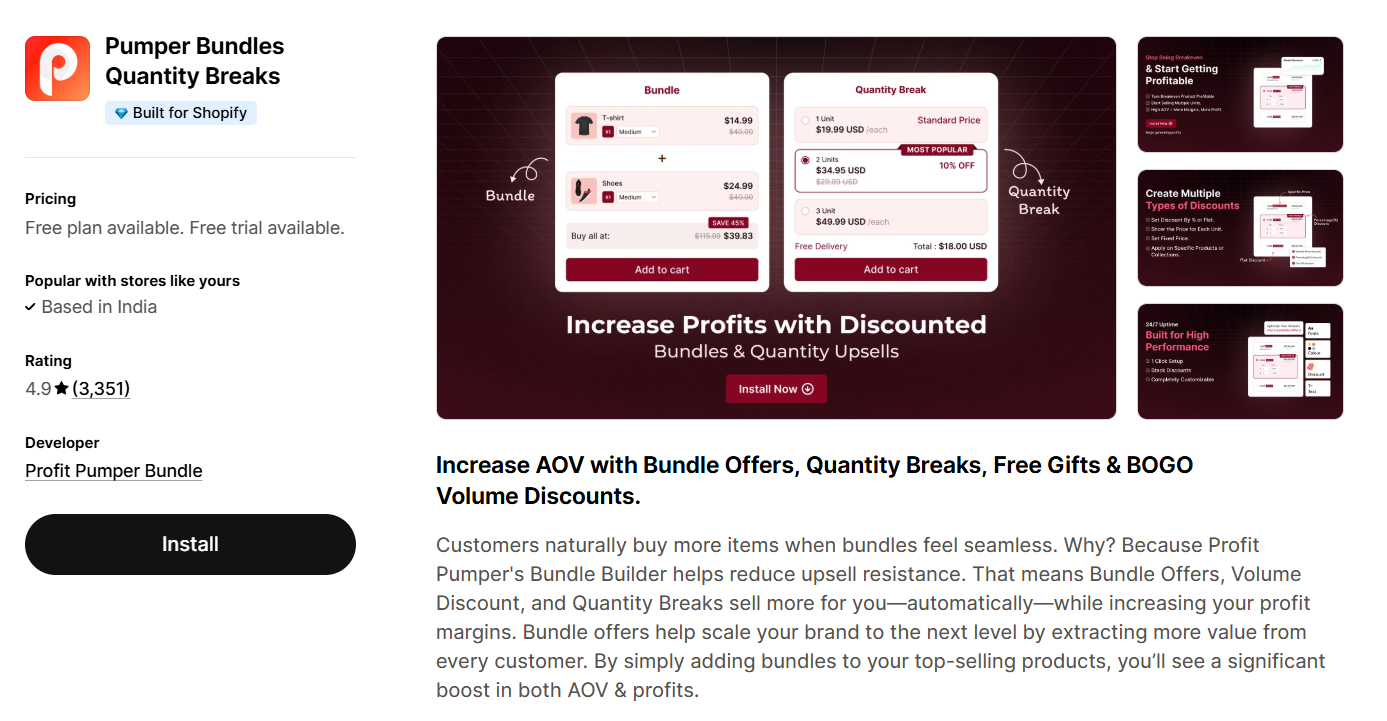 Pumper Bundles Quantity Breaks Pumper Bundles Quantity Breaks App