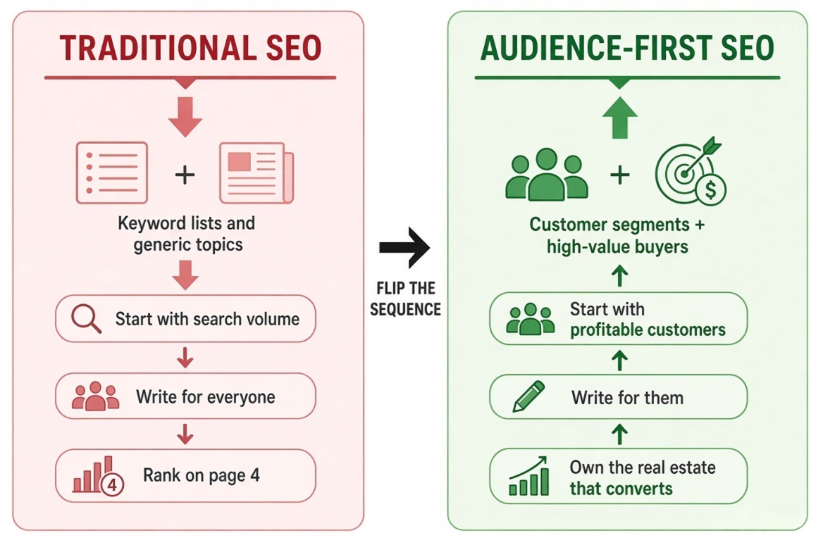 traditional seo vs audience first seo